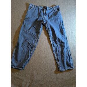 Carhartt Jeans Men's 44x30 Carpenter Work Blue Denim Pants B13